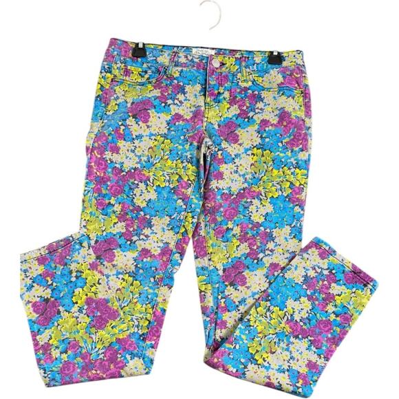 Aeropostale Ashley Floral Skinny Fit Jeans Multicoloured Size 9/10 - Picture 5 of 10